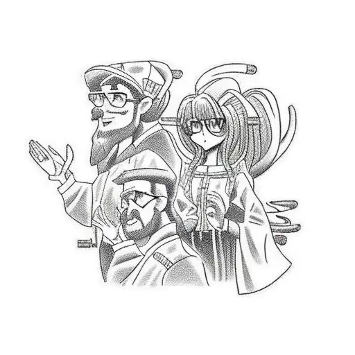 The Last Supper With Black Cartoon And Anime Charaters