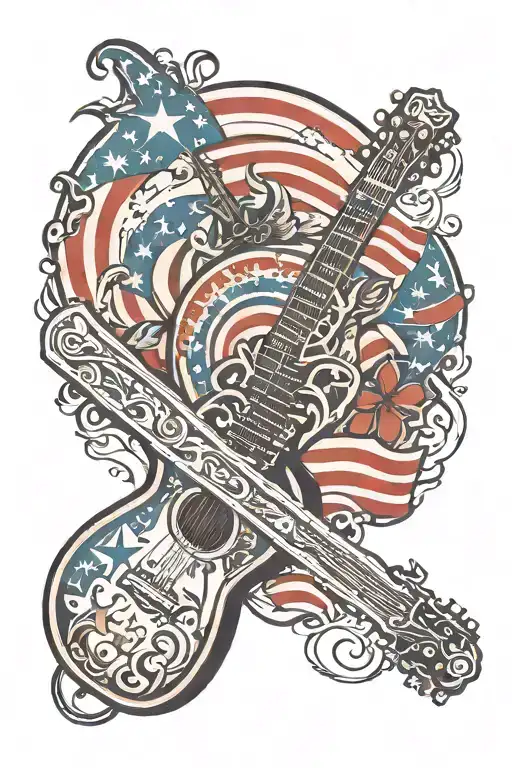 Christian Patriotic Western Guitar Vibes Half Sleeve