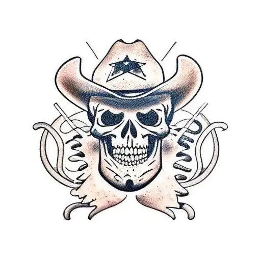 Cowboy Skeleton On Thrown