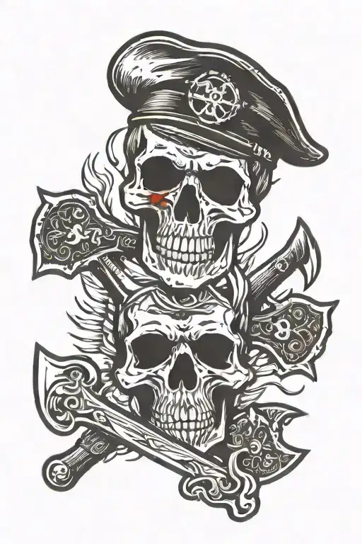 Skull And Crossbones And Axe