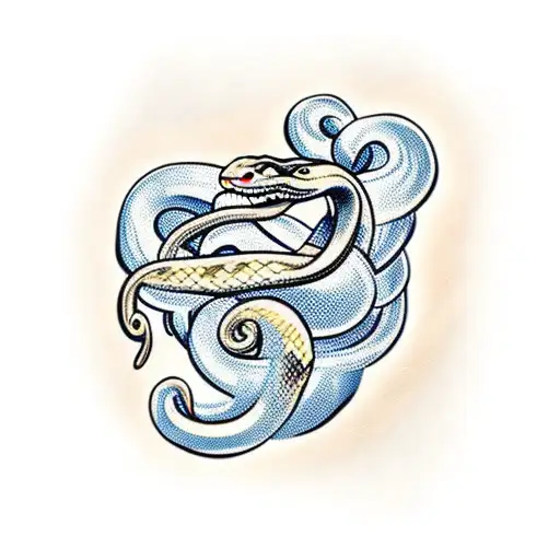 Snake With Big Hair And Lipstick