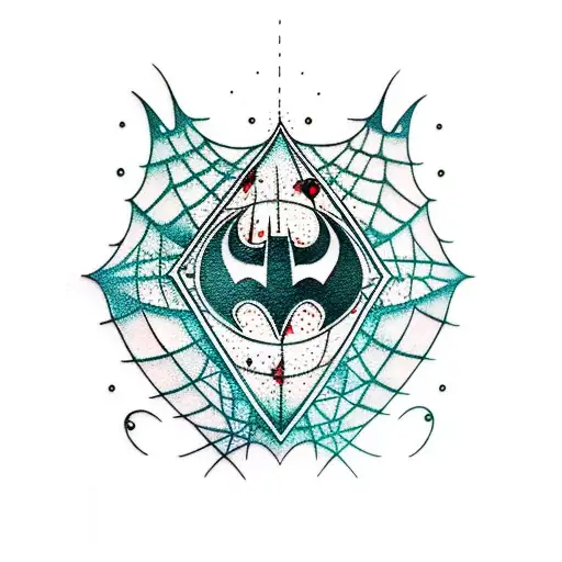 Batman Sign With Blood Covered With Spiders And Webs Dark