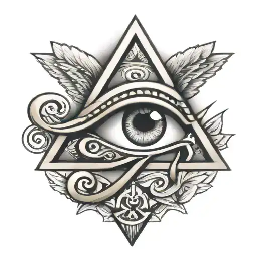 Eye Of Horus In Triangle In 3D