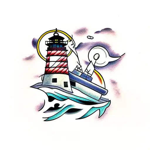 Lighthouse In A Storm