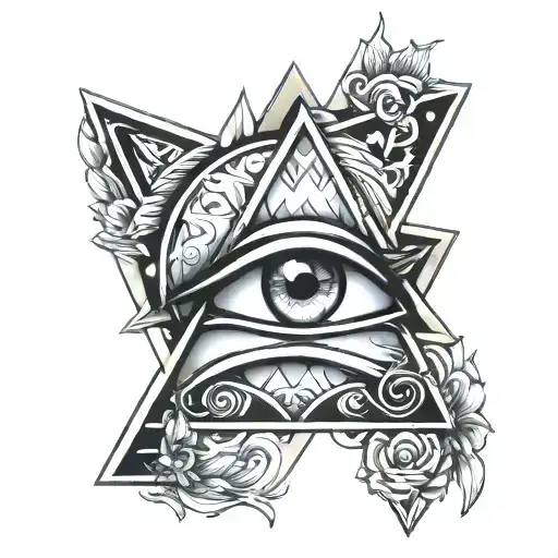 Eye Of Horus In Triangle In 3D Under Skin