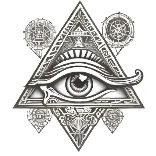Eye Of Horus In Triangle In 3D Under Skin