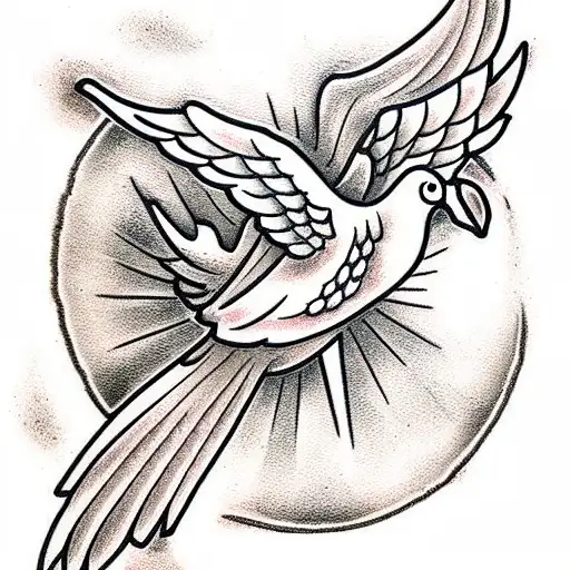 Dove With Clouds And Prayer