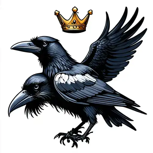 Raven With Crown