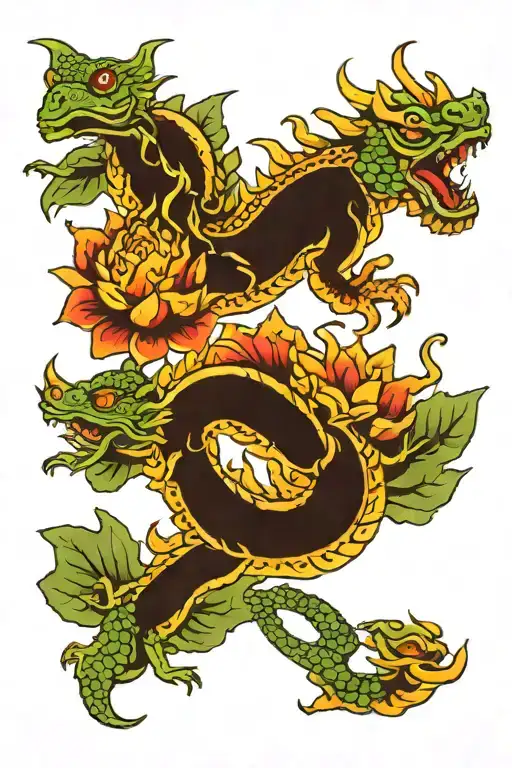 Lotos And Water Dragon