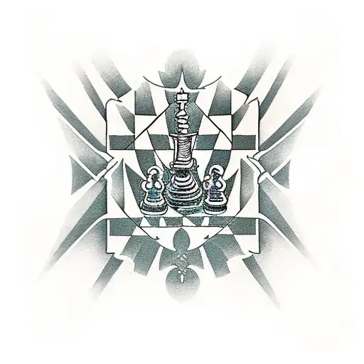 An Intricate Chessboard With Van Halen Album Covers As The Chess Pieces