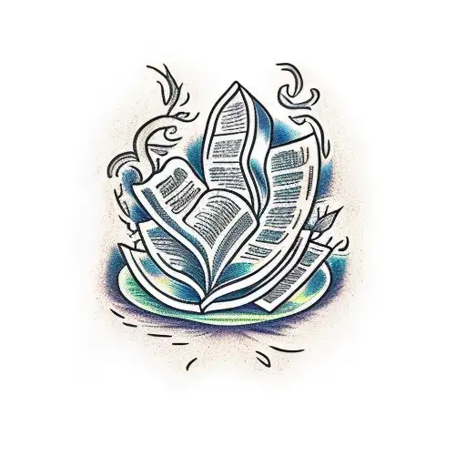 Dagger Through Stack Of Books With Vines