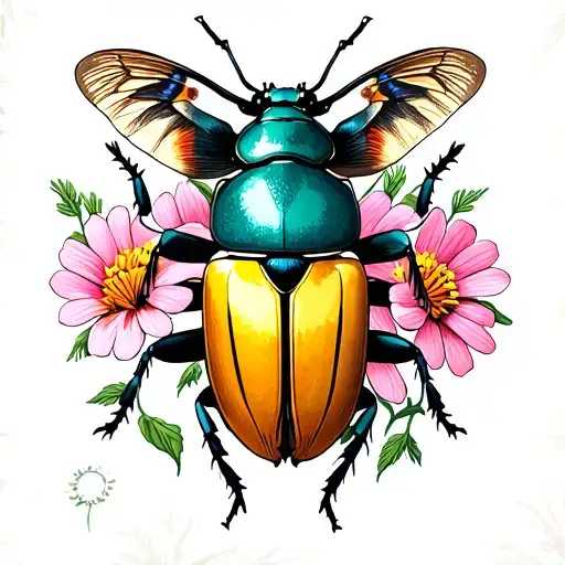 Moth Scarab Beetle Wildflower