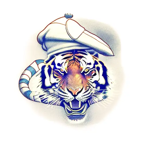 Tiger Holding A Balloon