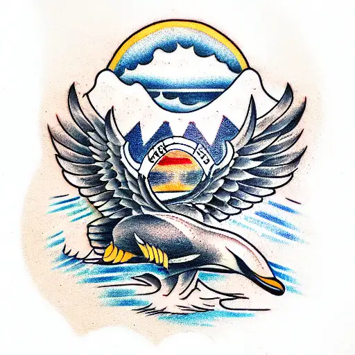 Eagle Fighting An Orca Whale