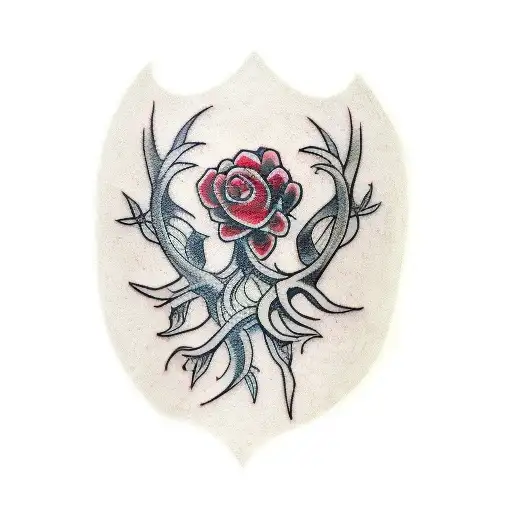 Arm Tattoo Of A Gothic Wall Plant Roots