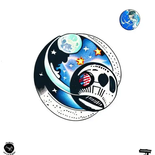 Astronaut On Moon Looking To Earth