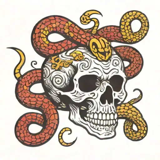 Skull And Snake Coiling