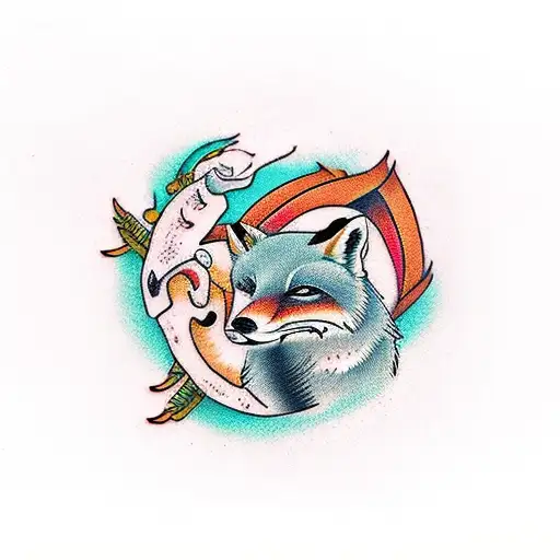 Chinese Fox And Kiwi Bird