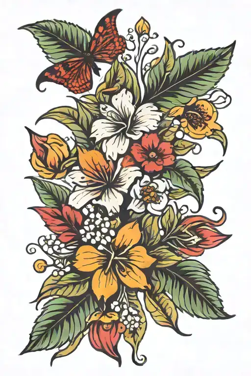 Trinidad And Tobago Floral Boho