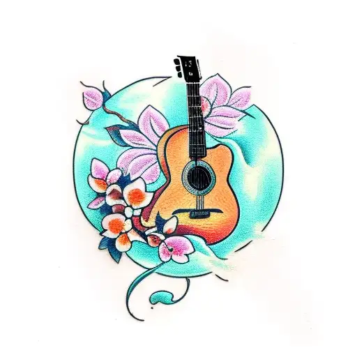 Guitar With Orange Blossom