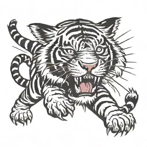 Tiger In Attack Position