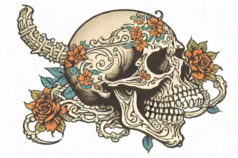 Shallow With Skeleton Hand In Mouth