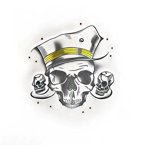 Skull Top Hat Cigar Money Dice