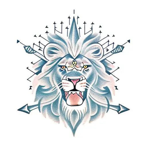 Lion With Arrows In Back