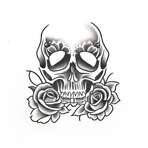 Books With Flowers And Skull