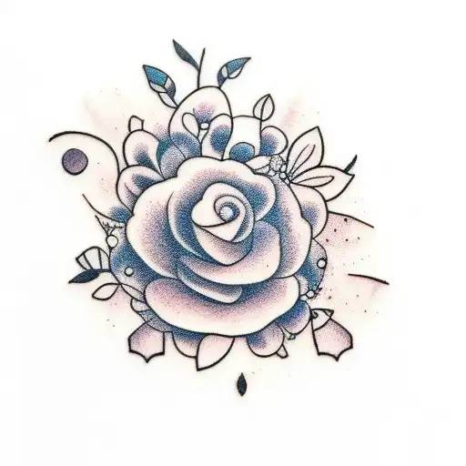 Flower With Panda And Galaxy