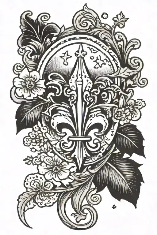 Fleur De Lis Around The Moon