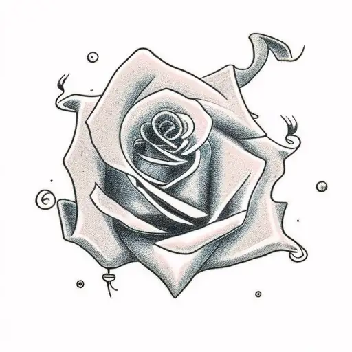 Rose With A Big Flame Behind It