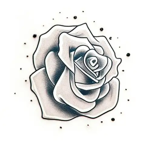 Tiny Rose With A Big Flame Behind It