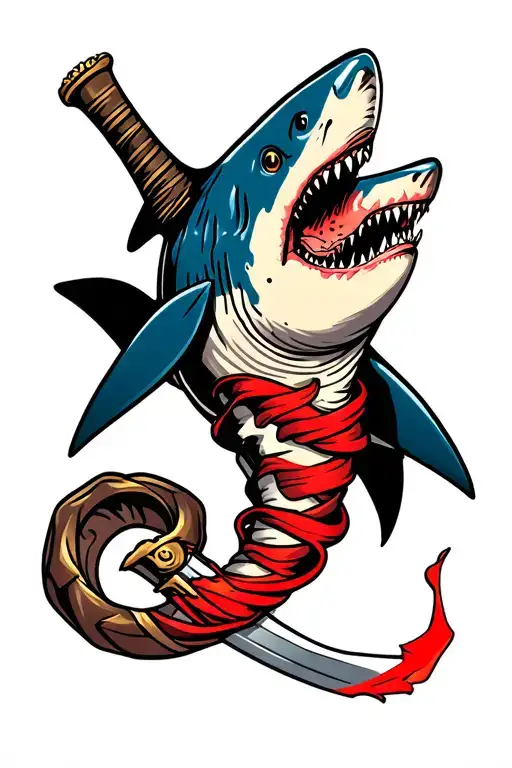 Shark Whit Dagger Wrapped