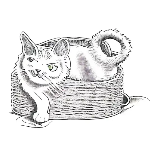 A Cat In A Basket
