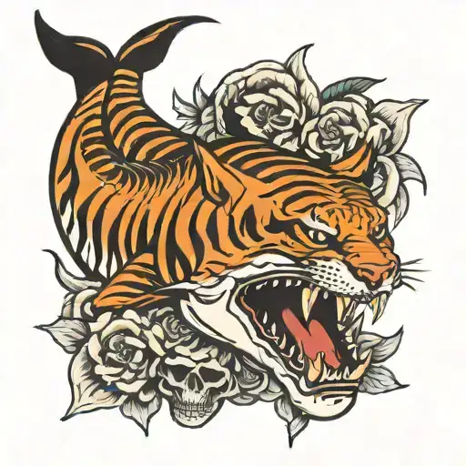 Tiger Shark & Skull