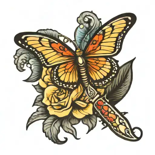 Butterfly Dagger Body Shaped Like