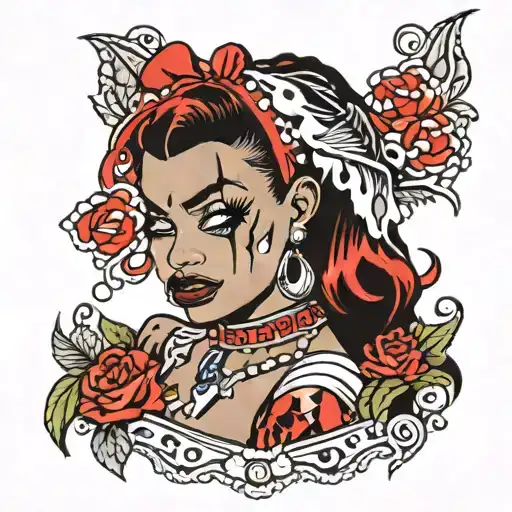 African American Harley Quinn Crying