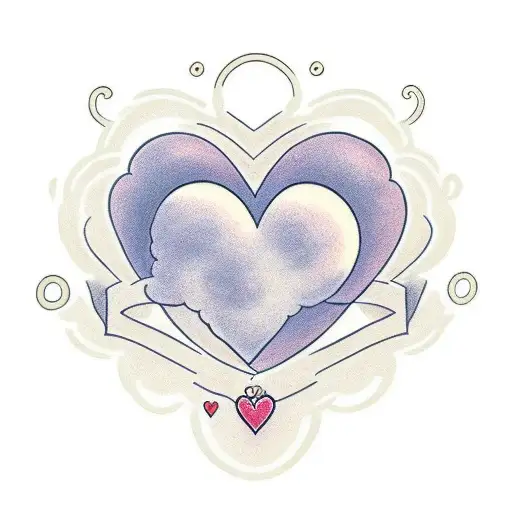 A Minimalist Design Of A Cloud And Heart Intertwined