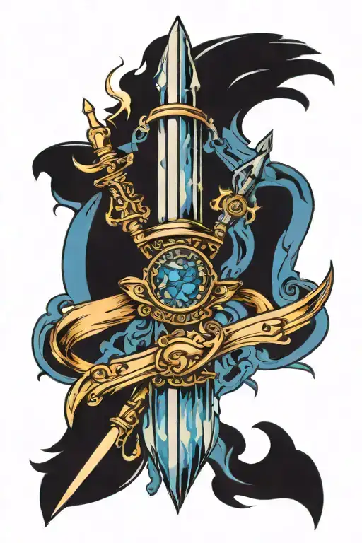 Dagger Wrapped In Blue Flames