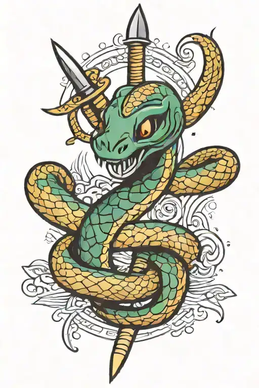 Snake With Dagger Phrase
