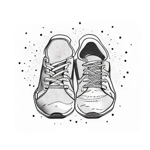 A Pair Of Running Shoes Surrounded By Intricate Leaf Patterns