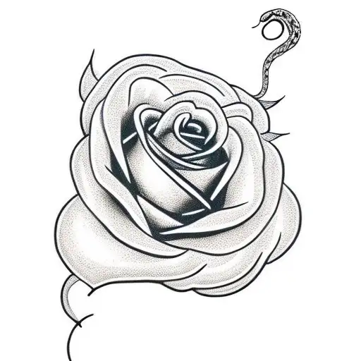 Rose With A Snake As Them Stem