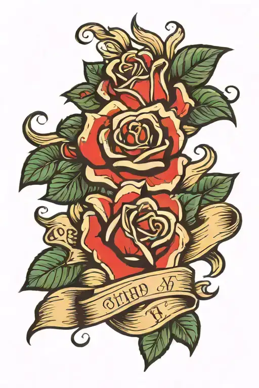 Rose And Banner Wrapped