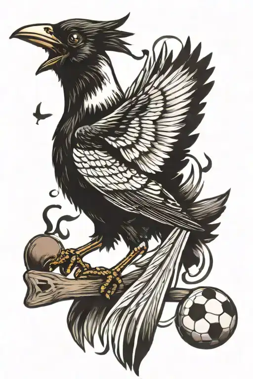 Magpie With Football