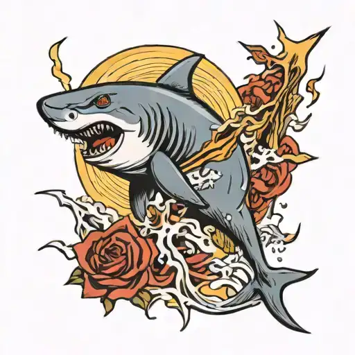 Anthropomorphic Shark Hit By Lightning