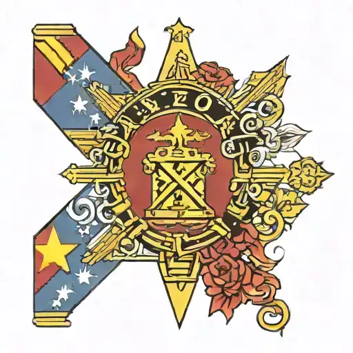 Arizona State Flag With Nebraska State Flag Intertwined