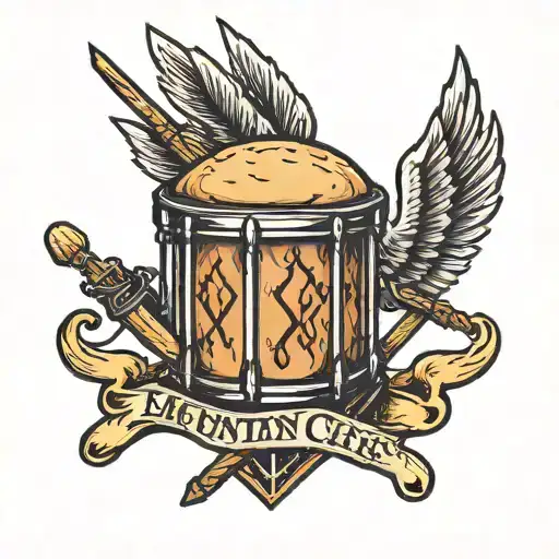 Mountain With Drum Sticks Crossed