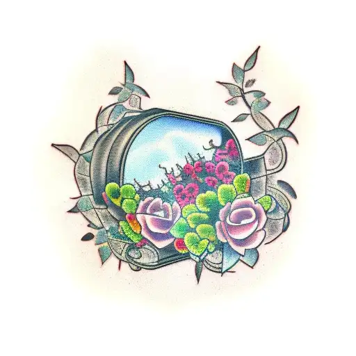 Box With Nature And Vines Coming Out Of It