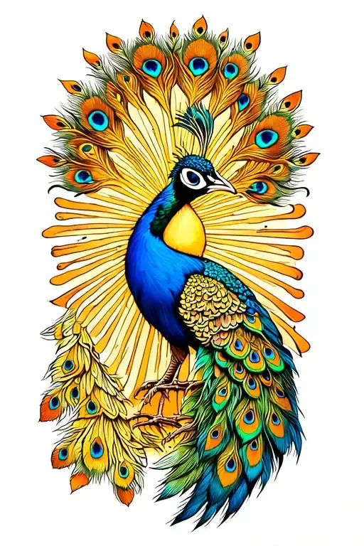 Peacock With Filipino Sun Rays